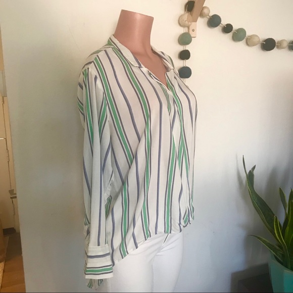 Anthropologie Velvet Heart Rayon stripe blouse - Picture 3 of 7